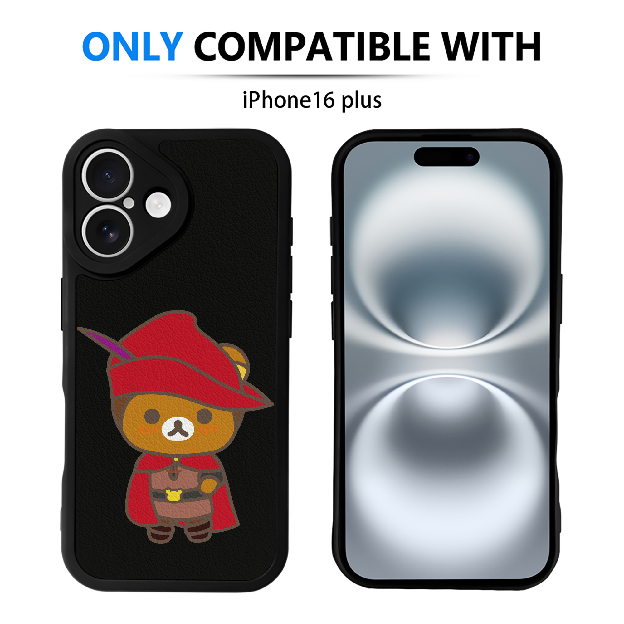 （画像用） リラックマ リラックマ キイロイトリ Rilakkuma Korilakkuma Kiiroitori 【iPhone 16シリーズ対応】シリコンスマホケース（レザー調） 材質：シリコン